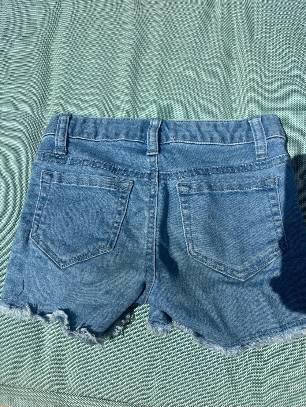 Justice Blue Denim Shorts with Multicolor Sequin Panels